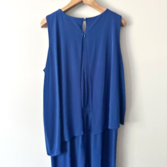 Chico's Size 4 Royal Blue Sleeveless Fly Jersey Jumpsuit Women's Plus Size 20 - Picture 8 of 12